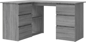 vidaXL Vidaxl - Escritorio De Esquina Contrachapada Gris Sonoma 145x100x76 Cm