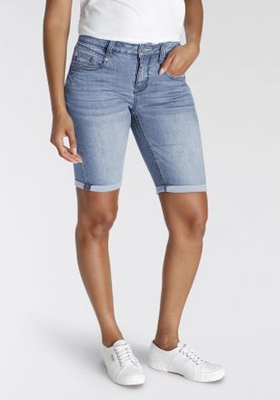 H.I.S Jeansshorts H.I.S duffyHS, Damen, Gr. 36, L&auml;nge 32, lt bl used, Denim/Jeans, Obermaterial: 73% Baumwolle, 25% Polyester, 2% Elasthan, schmal kurz, Jea