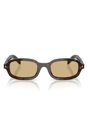 Prada 52mm Oval Sunglasses in Root Tortoise /Light Brown at Nordstrom