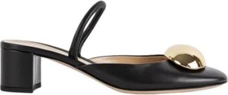 Gianvito Rossi Heeled Mules, female, Black, Size: 6 US Black Leather Back Strap Pumps