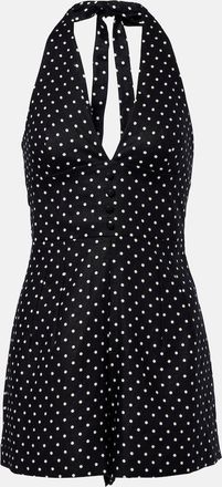 Faithfull The Brand Sofia polka-dot halterneck linen romper