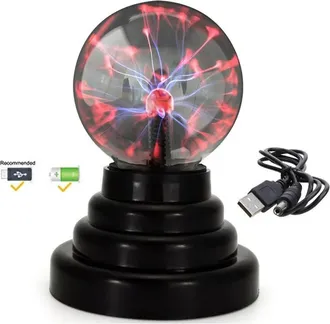 OEM L&aacute;mpara De Bola De Plasma De 3,94 Pulgadas, Alimentada Por Usb, Con Luz Nocturna Decorativa Electrost&aacute;tica
