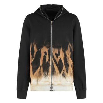 Rick Owens Zip-throughs, male, Black, Size: 2XL Cotton Full-Zip Sweatshirt