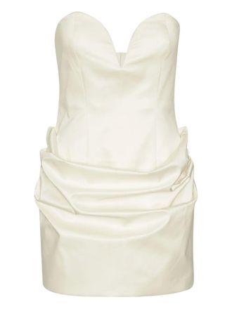 Rotate Gedrapeerde mini-jurk met sweethearthals - Wit