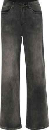 Kaffe Hoge Taille Jeans Medium Grijs Denim - Dames - Loose Fit Jeans - Grijs - XL - Denim - Jeans