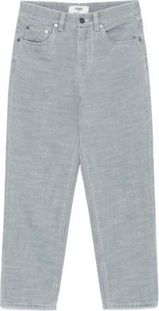 Fendi Jeans con logo goffrato - Blu