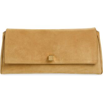 Khaite Audrey Suede Clutch in 964 Goldenrod at Nordstrom