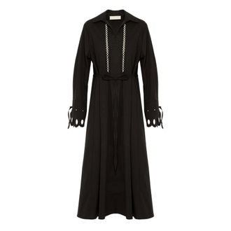 Beatrice .B Abito chemisier lungo con dettagli ricamati - - Dresses - Donna - Blu - S