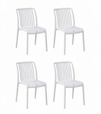 Home Heavenly Pack de 4 sillas de polipropileno en color blanco 76 x 42 x 55 cm