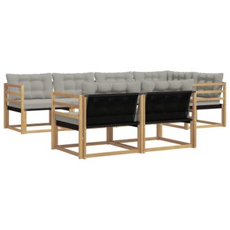 vidaXL Conjunto De Sof&aacute;s De Exterior 7 Pcs Blanco Y Gris Claro Vidaxl