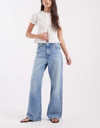 Levi's jeans baggy in denim con coulisse lavaggio chiaro-Blu