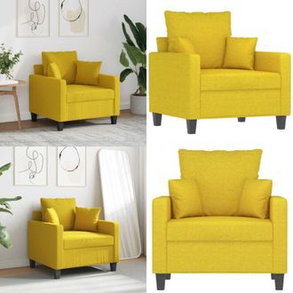 vidaXL Poltrona Giallo Chiaro 60 cm in Tessuto - Poltrona gialla - Poltrona moderna