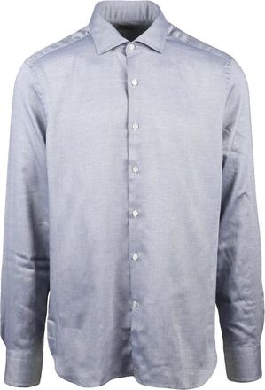 Sonrisa Classic Grey Button-Down Shirt With Subtle Textured Pattern