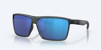 Costa Unisex Rincon Polarized Sunglasses In Matte Smoke Crystal Frame Blue Mirror