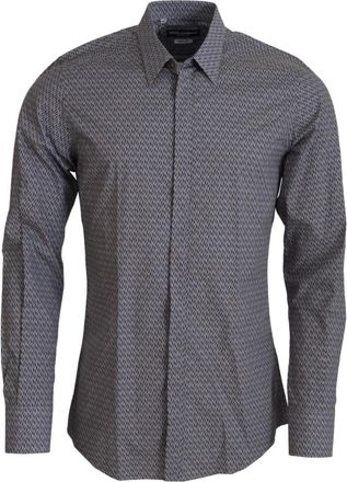 Dolce & Gabbana Gold Dress Formal Shirt - Heren - Zakelijke Overhemden - Grijs - M - Katoen - Overhemden
