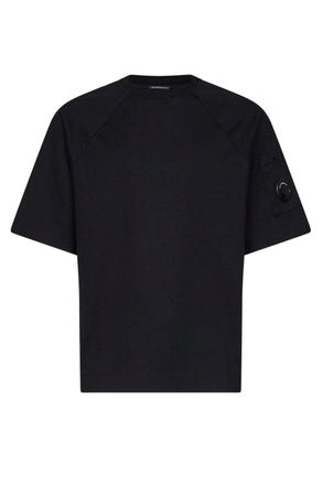 C.P. Company 30/2 HEAVY COTTON LENS T SHIRT Size: L, colour: BLACK