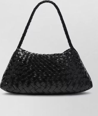 Dragon Diffusion curved silhouette woven single handle shoulder bag