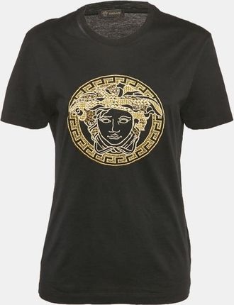 Versace Gianni Versace Black Medusa Embroidered Jersey T-Shirt
