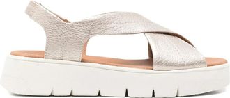 Geox 40mm Dandra crossover slingback sandals - women - Calf Leather/Calf Leather/Rubber - 37 - Gold
