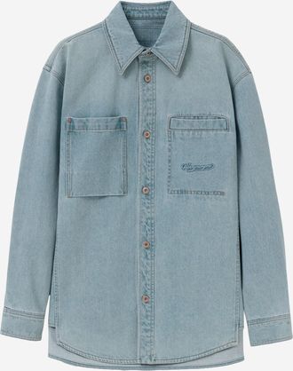 Wooyoungmi Mens Cotton Shirt Denim Blue