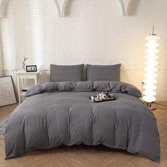 OEM Juego De Funda N&oacute;rdica Con 2 Fundas De Almohada 48 X 74 Cm, Juego Cama 180 X 220 Cm, Juego Funda N&oacute;rdica Microfibra Suave Cepillada, Azul Oscuro