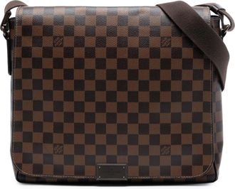 Louis Vuitton Pre-owned Womens Damier Ebene District Mm - Dark Brown Textile - One Size