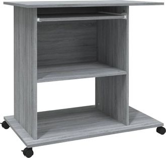 vidaXL Vidaxl - Escritorio de madera contrachapada gris Sonoma 80x50x75 cm
