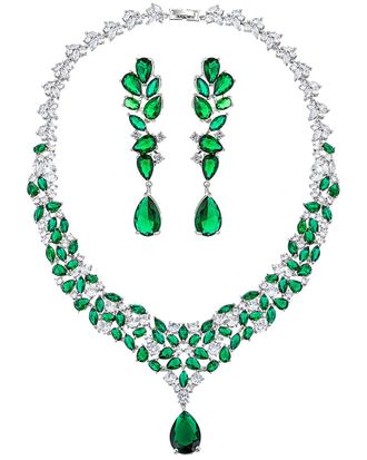 Eyecandy LA Eye Candy La Luxe Collection Cz Necklace And Earrings Set