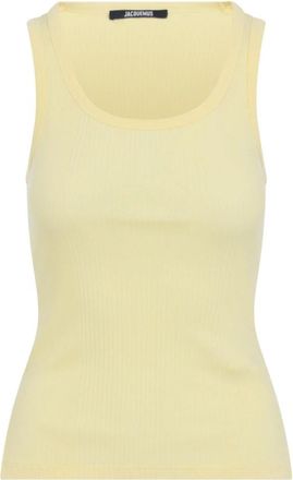 Jacquemus Le Marcel Rond Carre Top - Dames - Tops zonder mouwen - Geel - S - Katoen - Tops