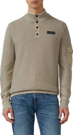 s.Oliver Strickpullover S.OLIVER, Herren, Gr. XXL, dk beige, Strick, Obermaterial: 100% Baumwolle, unifarben, regular fit normal, ohne Ausschnitt, Rippb&uuml;ndchen