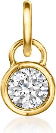 RS Pure by Ross-Simons Round Lab-Grown Diamond Charm in 14kt Yellow Gold