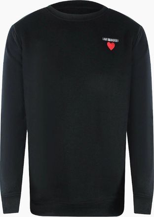 Love Moschino Mens Love Moschino Heart Logo Black Sweater - Size: 42