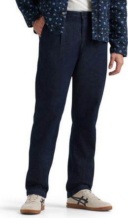 Lee Relaxed Pleated Straight Leg Jeans in Rinse at Nordstrom, Size 30 X 32