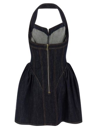 Self Portrait Indigo Denim Corset Dress - Indigo