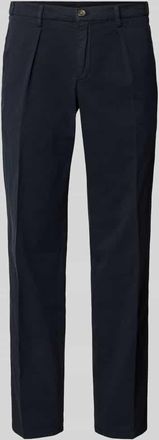 Profuomo Relaxed Fit Hose mit Bügelfalten in Marine, Größe 48