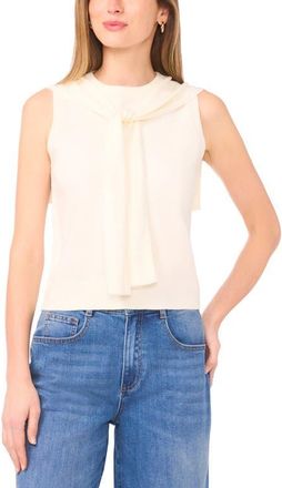 Vince Camuto Tie Neck Sleeveless Sweater in New Ivory at Nordstrom, Size X-Large