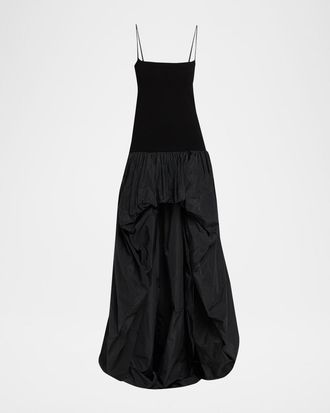 Stella McCartney Crepe Jersey High-Low Bubble Maxi Dress
