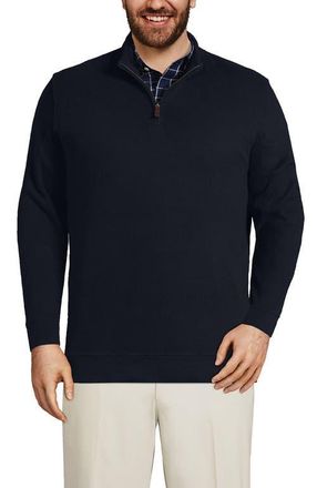 Lands End Bedford Rib Quarter Zip Sweater in Radiant Navy at Nordstrom, Size Xx-Large