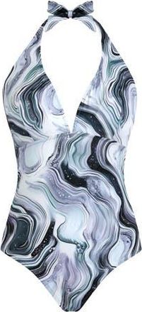 Vilebrequin Women Halter One-piece Swimsuit Marble in White at Nordstrom, Size Medium