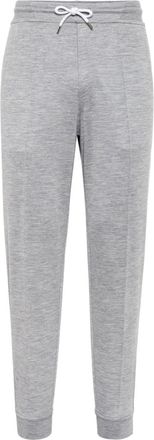 Brunello Cucinelli pressed-crease drawstring trousers - men - Silk/Elastane/Cashmere - L - Grey