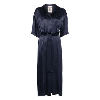 Semicouture Blauwe Laetitia Elegante Jurk - Dames - Casual kleedjes - Blauw - S - Kleedjes