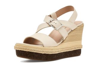 Johnston & Murphy Addison Asymmetrical Wedge Womens Sandals Bone Nappa Leather : 9.5 M