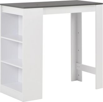 vidaXL Mesa Alta De Cocina Con Estanter&iacute;a Blanca 110x50x103 Cm Vidaxl