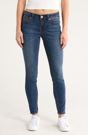True Religion Jennie Big T Mid Rise Skinny Jeans in Medium Amber Nights Wash at Nordstrom Rack, Size 31