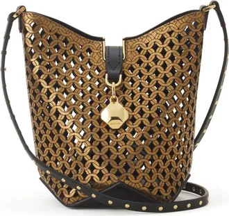 Lanvin Catch By Lanvin Nano Bucket Bag In Shiny Leather in Bronze/black at Nordstrom