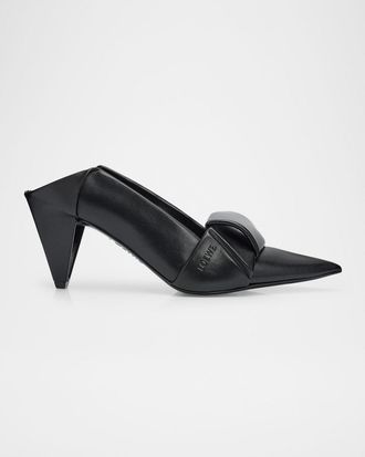 Loewe 70mm Origami Folded Leather Mule Pumps
