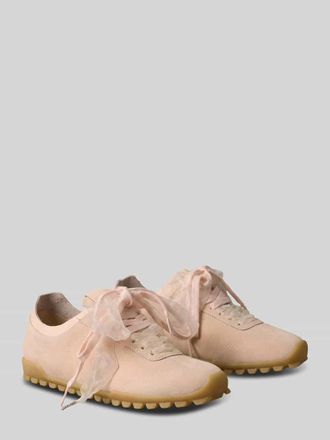 Calvin Klein Sneaker aus Veloursleder mit zwei Schn&uuml;rsenkeln in Sand, Gr&ouml;&szlig;e 36