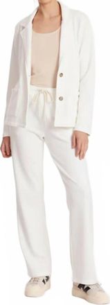 Mod-o-doc Long Sleeve French Blazer In White