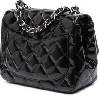 Chanel Hobo Bags - 2012-2013 Mini Square Classic Patent Single Flap - Gr. unisize - in Schwarz - für Damen