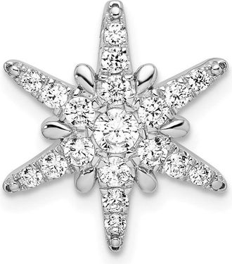 Diamond2Deal 14K White Gold Lab Grown Diamond Star Pendant (0.5ct, VS, G-H)